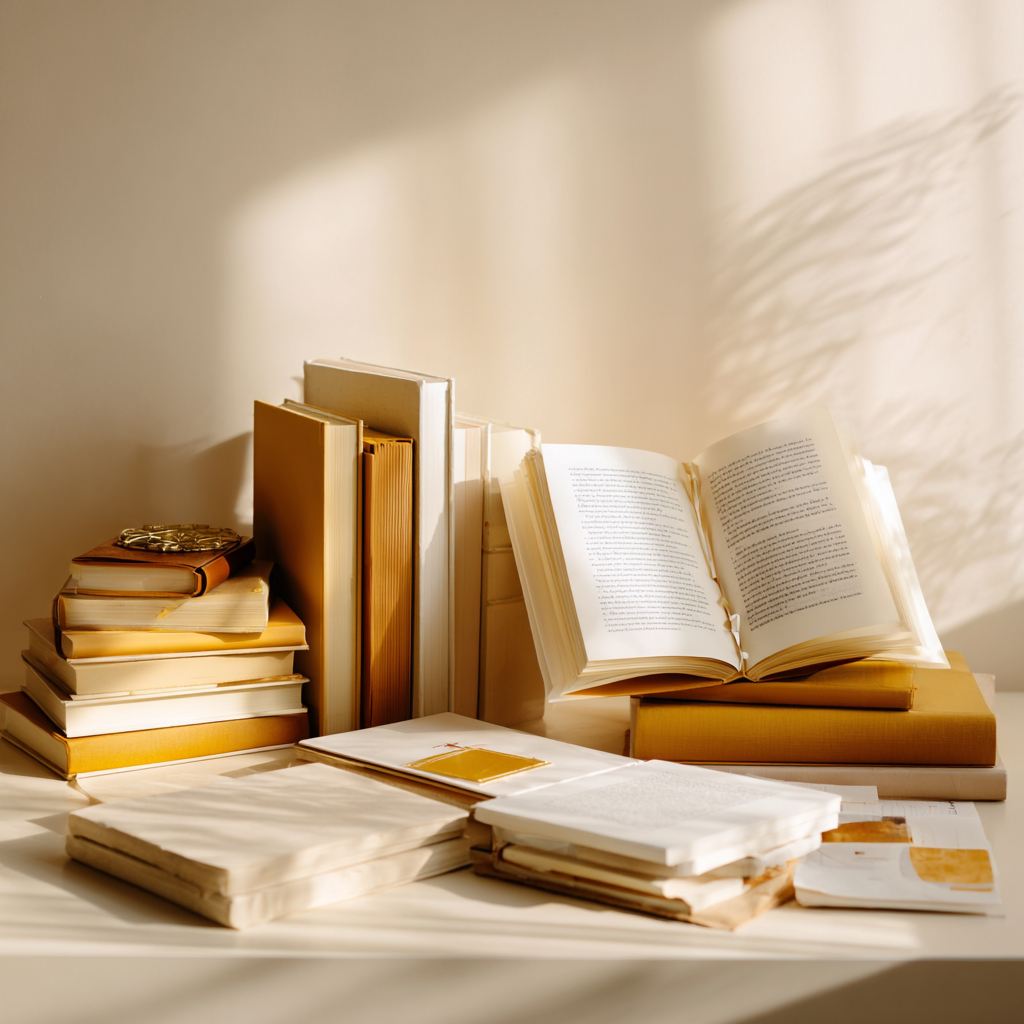 Pile de livres illustrant l'univers de Lise Martin-Wu